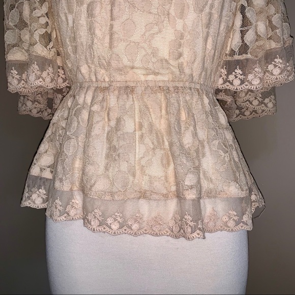 Flying Tomato Cream Lace Top, Small - Picture 5 of 9